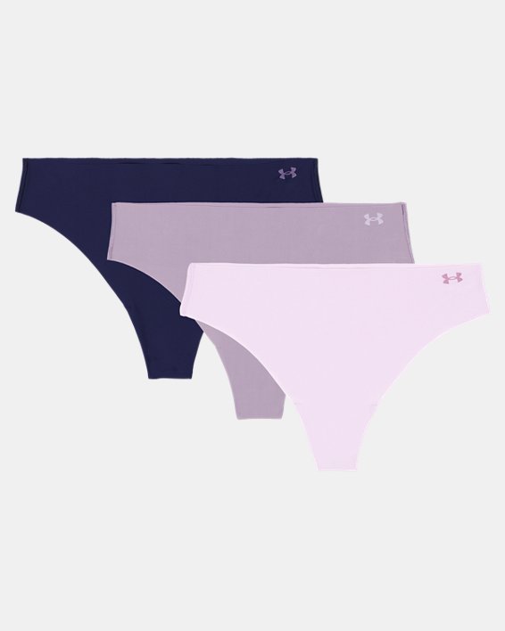 Women's UA Pure Stretch 3-Pack No Show Thong in Purple image number 3